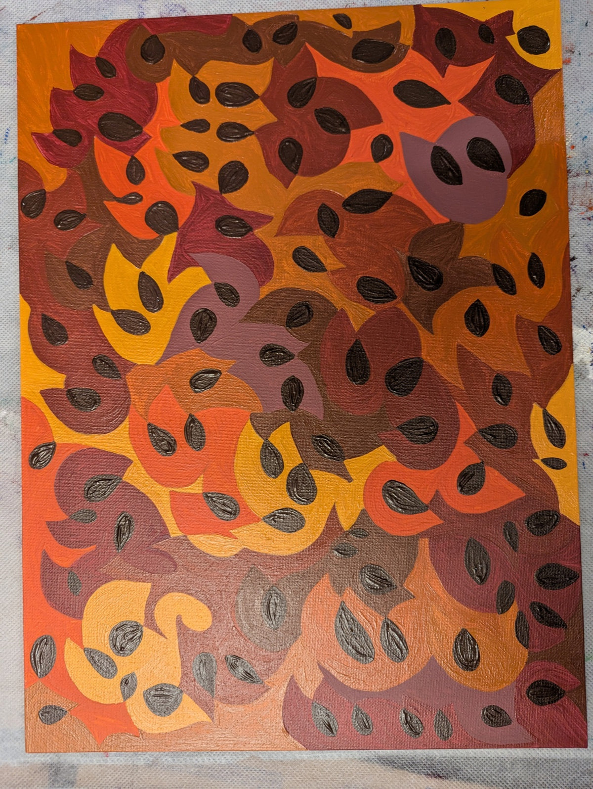 Autumn Teardrops by Leah W. — original painting